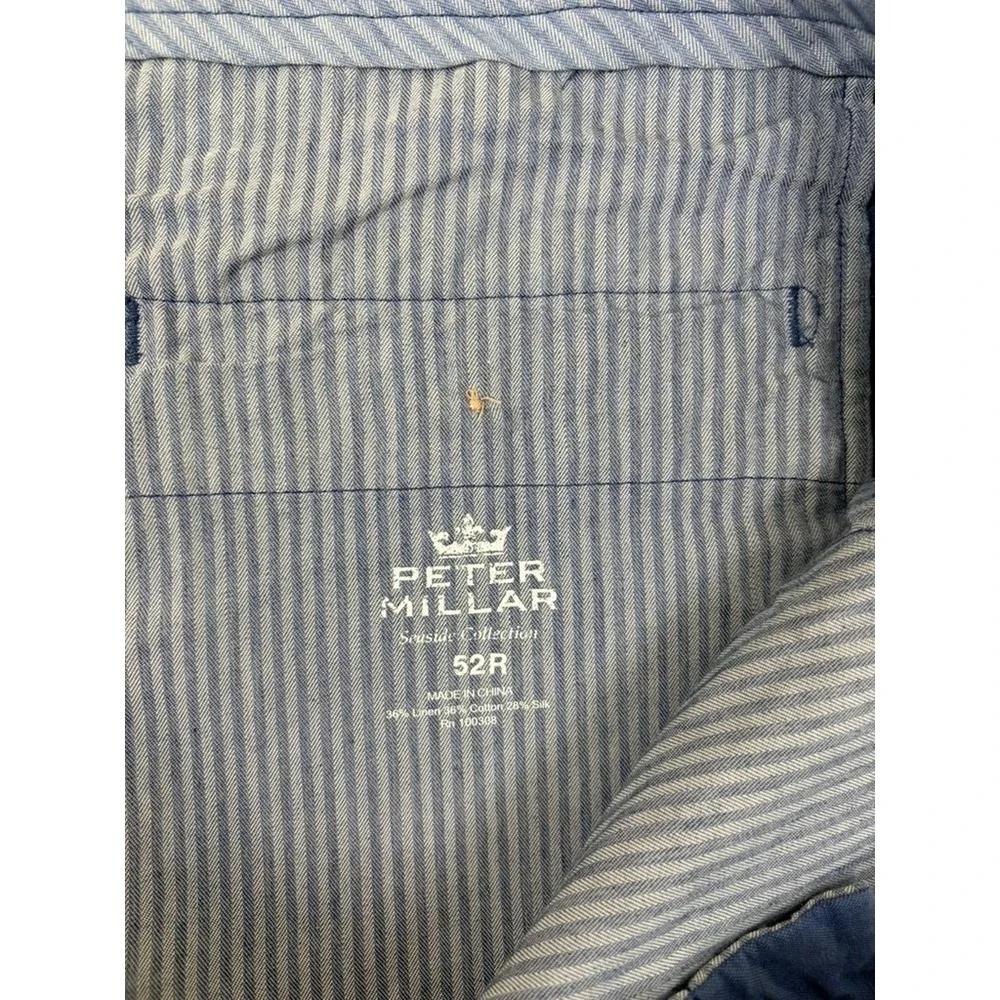 Peter Millar Seaside Collection Shorts Mens Navy Blue Linen Cotton SIlk Size 52R